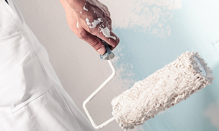 Paint roller in hand