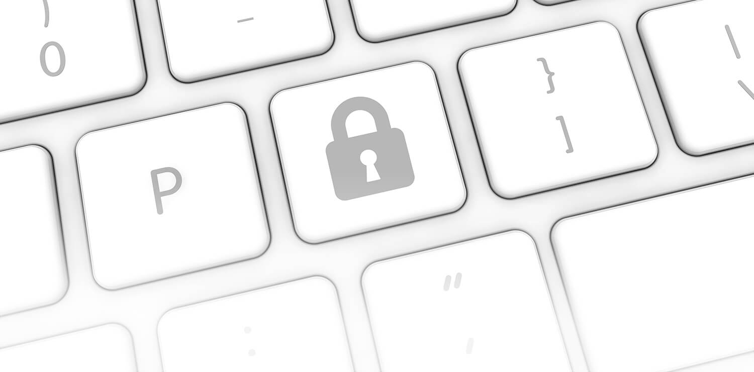 Computer keyboard showing padlock