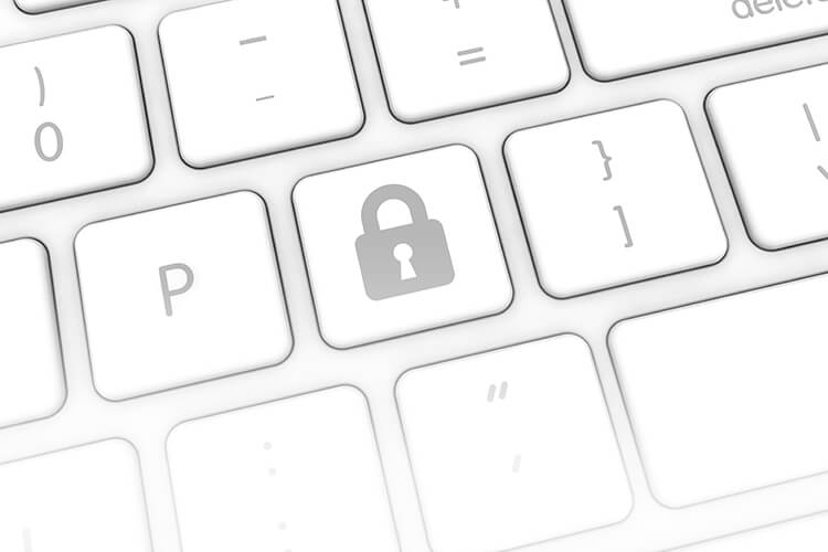 Computer keyboard showing padlock